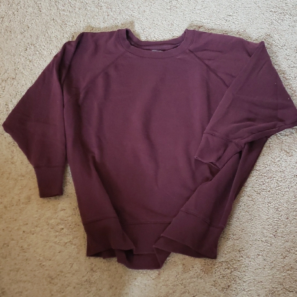 Aerie Burgundy Crew Neck Sweatshirt